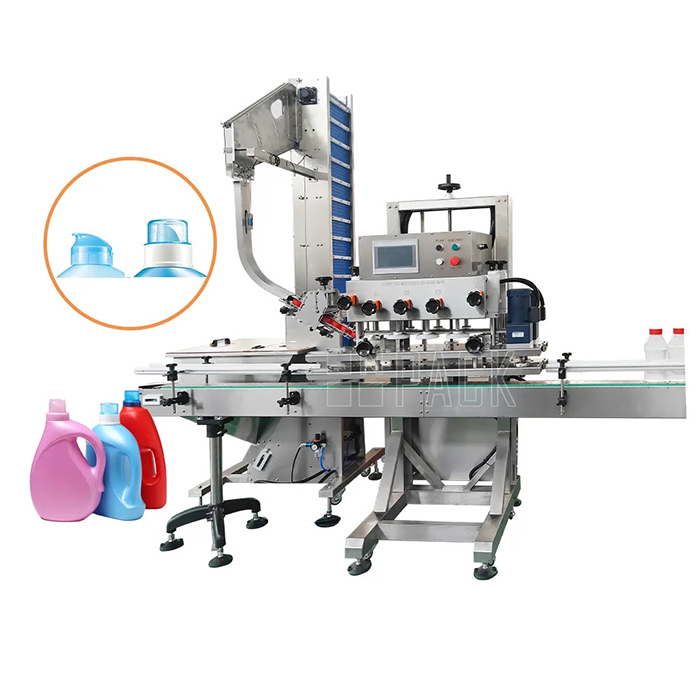 Volautomatische plastic flesstopmachine